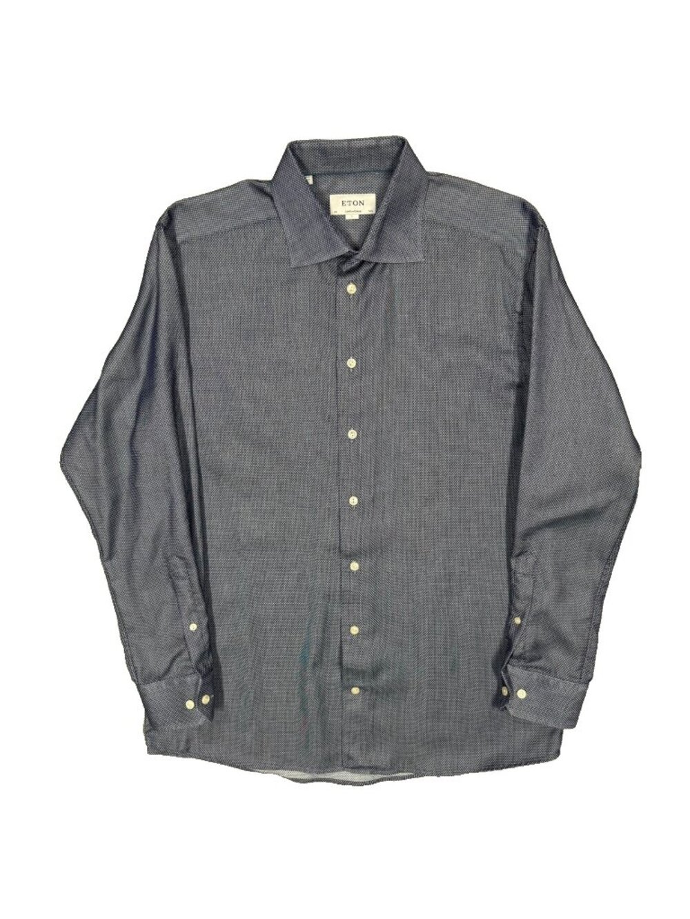 Eton Contemporary Dress Shirt Signature Twill Long Sleeve Cotton Blue 16.5 Large
